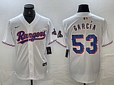 Men's Texas Rangers #53 Adolis Garcia White 2023 World Series Champions Cool Base Jersey,baseball caps,new era cap wholesale,wholesale hats